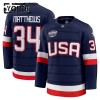 Barn USA tröja 4 Nations Face Off 2025 Fanatics Premium Auston Matthews Navy